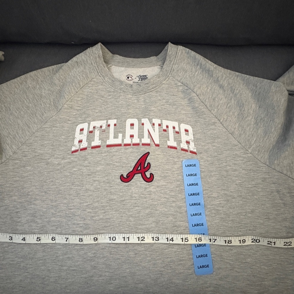 Atlanta Gray Crewneck Men's Sweater - Picture 6 of 9